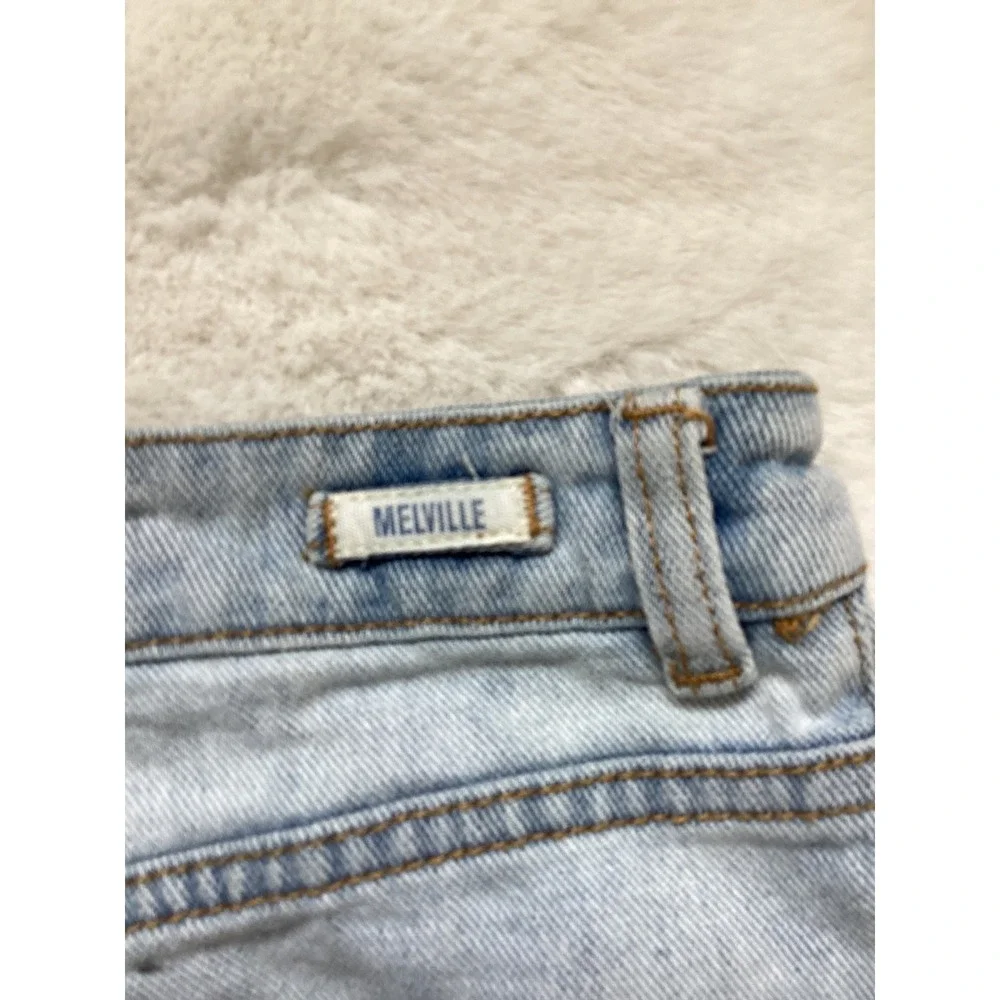 Brandy Melville Light Wash Distressed Denim Shorts Raw Hem‎ Cotton Size 25
